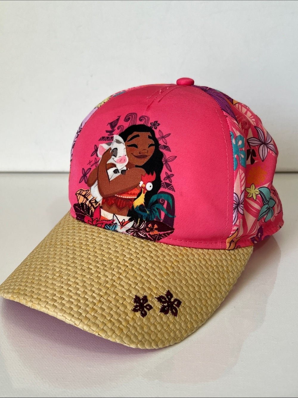DISNEY STORE Official Moana Pua & Hei Hei Thatched Sports Cap Size Youth
